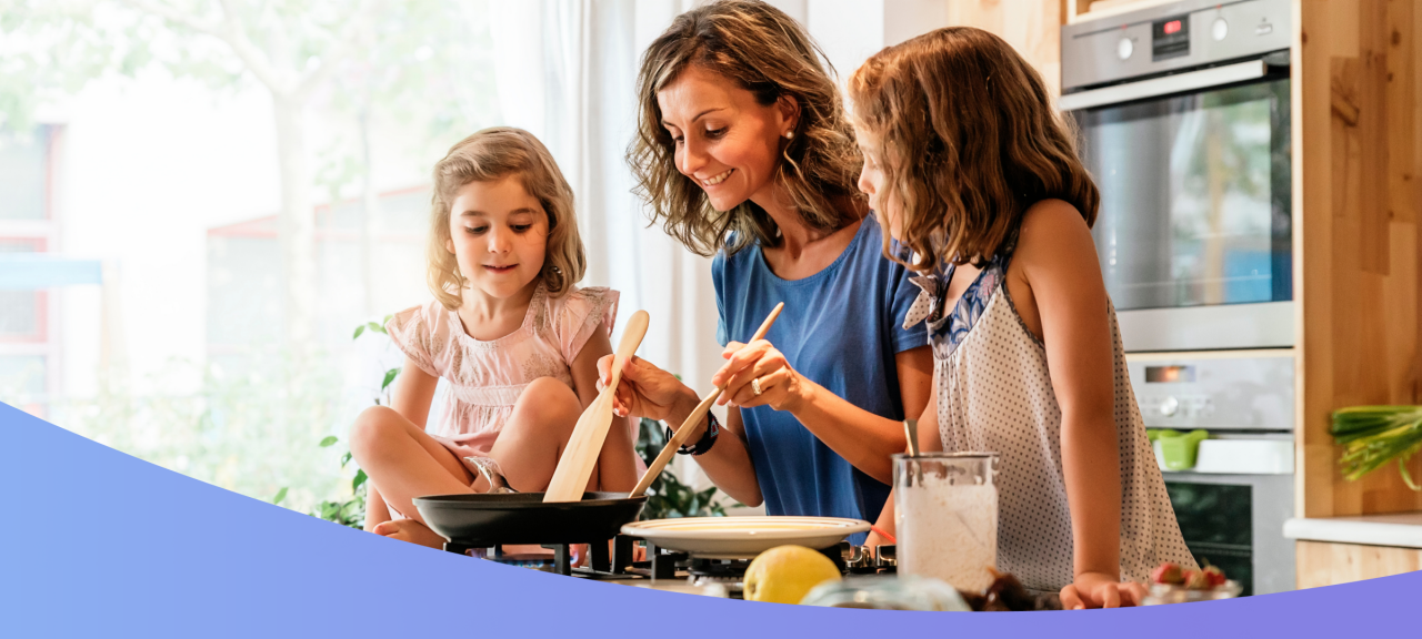 family cooking low protein