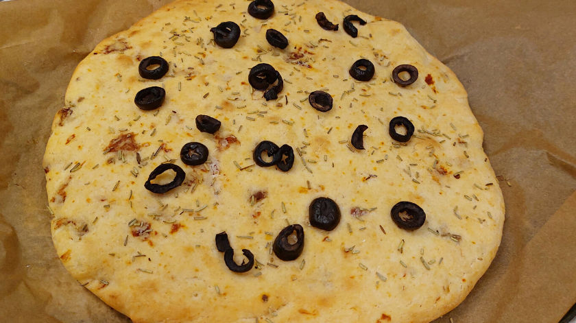 Focaccia Tomates Sechees Soleil Olives Noires